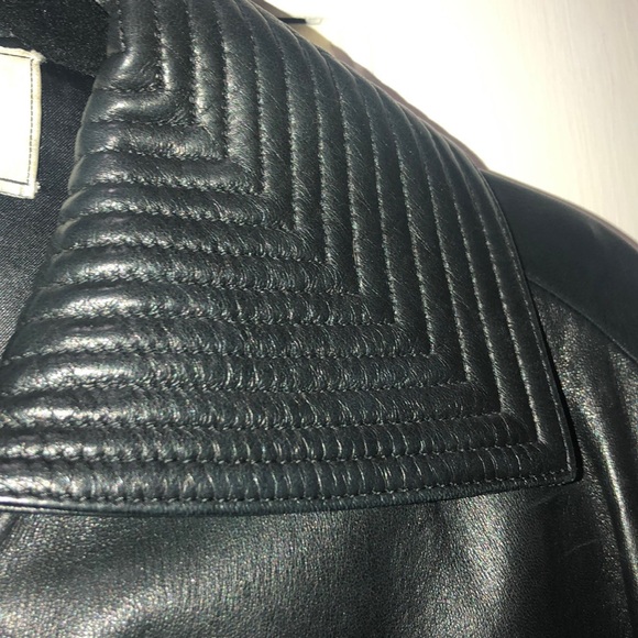 GY black bomber leather jacket - Picture 6 of 8